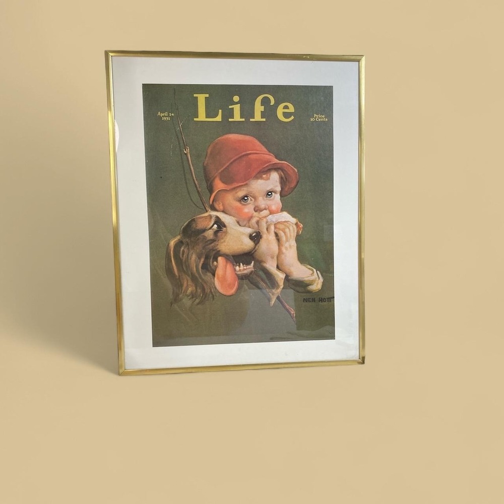 Lunch Break Art Print by Neh Hott Framed 16x20 Life Magazine April 24 1931